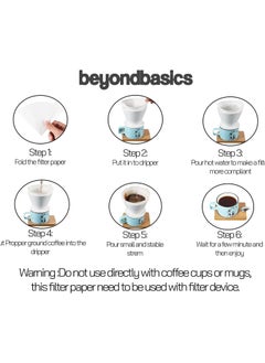 Beyond Basics Coffee Filter Paper 100Pcs - Unbleached Disposable V60 Coffee Filters For Dripper Cone Shaped Set Filter Paper - White.  - Image 2