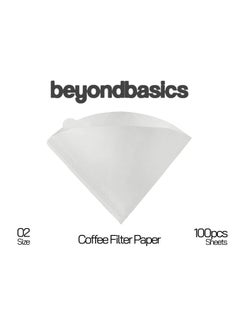 Beyond Basics Coffee Filter Paper 100Pcs - Unbleached Disposable V60 Coffee Filters For Dripper Cone Shaped Set Filter Paper - White.  - Image 5