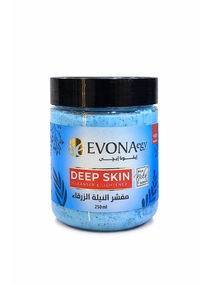 EVONA Moroccan Blue Indigo Scrub - 250ml - Lightens, softens and gives the skin a natural glow - Image 1
