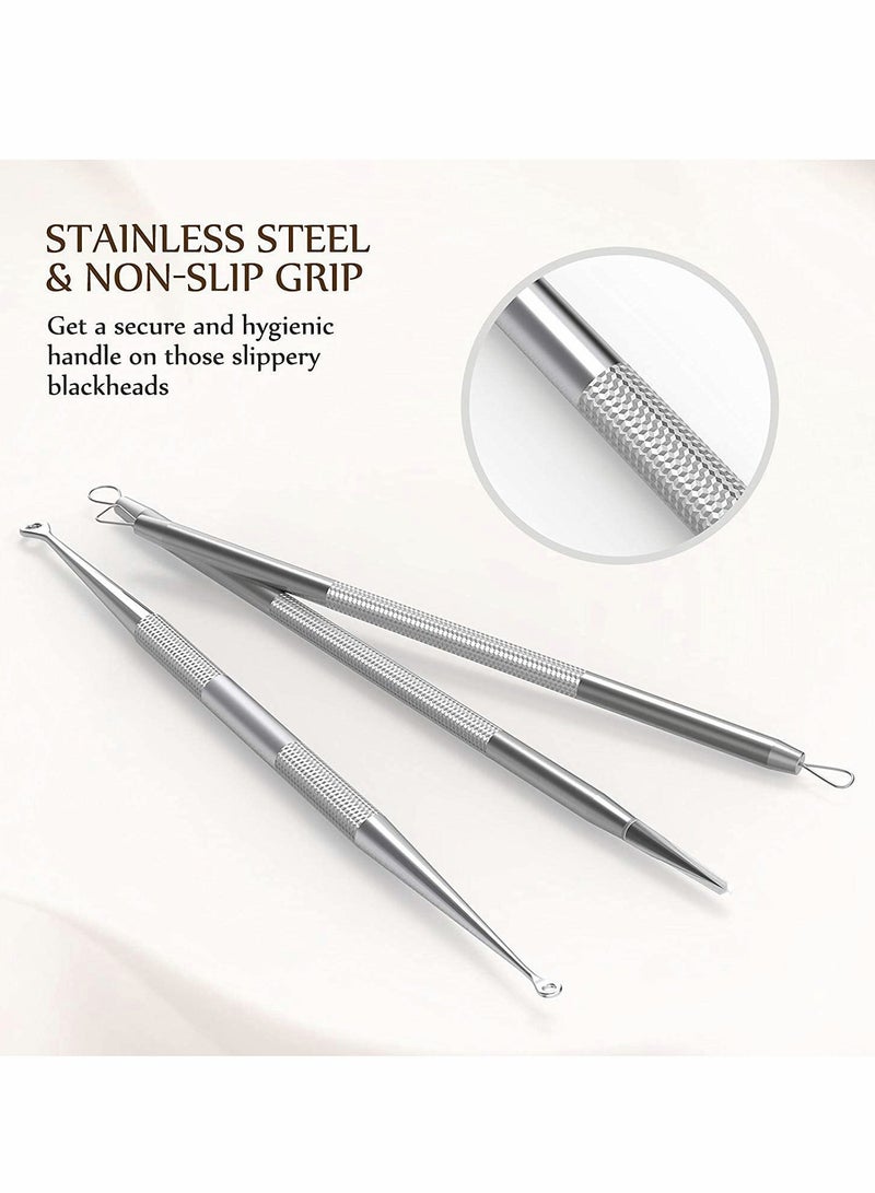 KASTWAVE Blackhead Remover, Comedone Extractor, Curved Blackhead Tweezers Kit - Image 3