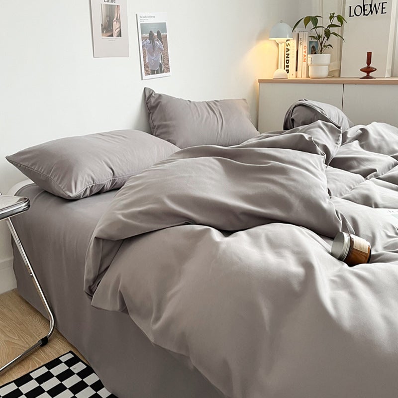 Four-Piece Bedding Set For Beds, Brushed Duvet Cover, Solid Color Three-Piece Set, Direct Sale From Manufacturer, Ins Style - Image 1