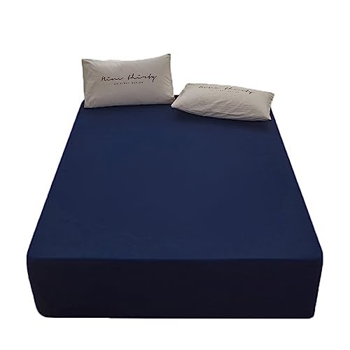 rushrushlulu Bedding Twin Size Fitted Sheet Only-Twin Size Deep Pocket Bottom Sheet Fits 15inches Bed Matress Sheet Soft and Microfiber-Easy Care Navy Blue - Image 1