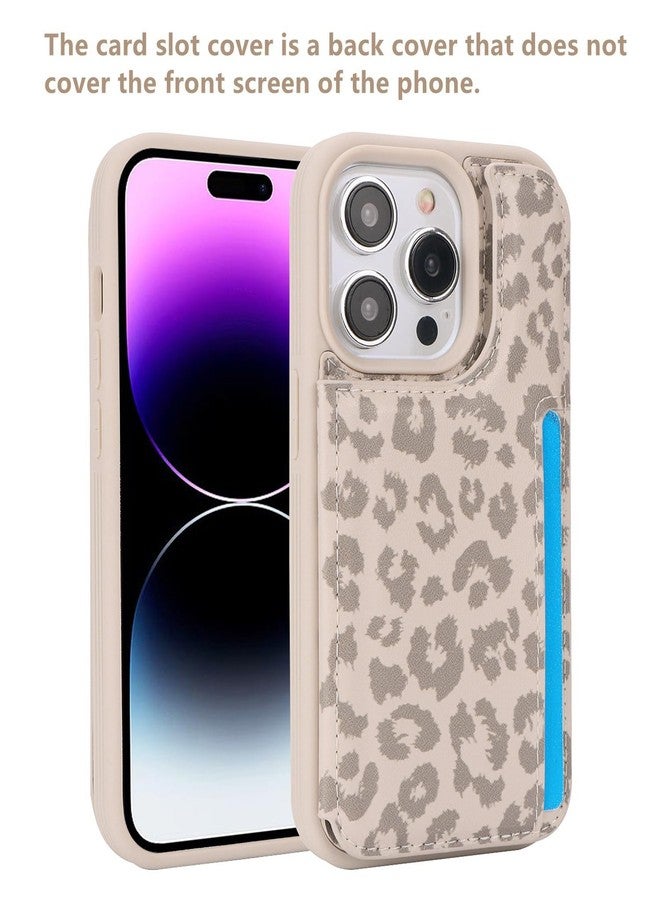 iCoverCase Compatible with iPhone 14 Pro Max Phone Case with Card Holder, Wallet Case for Women Men RFID Blocking PU Leather Protective Case 6.7 Inch (Beige Leopard) - Image 3