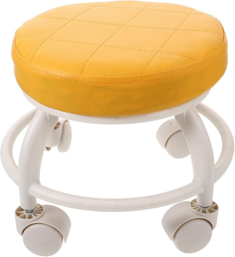 DOITOOL Rolling Low Stool with Wheels and Pu Cushion, 360° Swivel Footrest Salon Pedicure Massage Chair for Home and Spa Use - Image 1