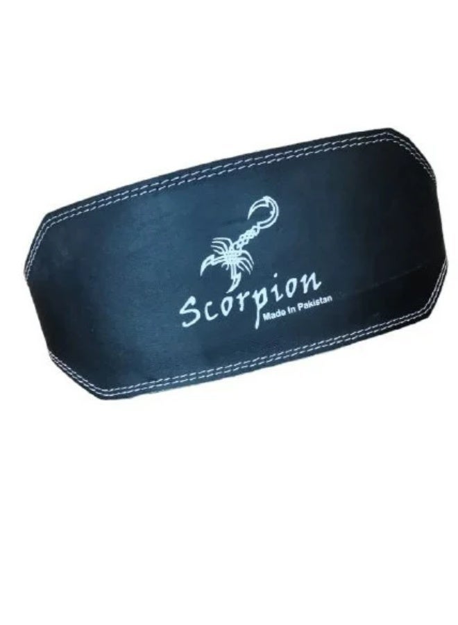 SCORPION Leather Weight Lifting Belt – Premium Leather, Size L Padded Back Support - Image 1