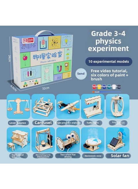 Science Small Experiment Small Invention Physical Chemistry Children's Interesting Science Toy Suit Primary School Students' Science And Technology Production-Specifications:Scientific Engineering [set B]⭐Grade 3-4