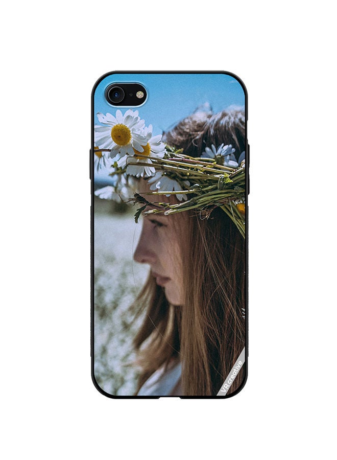 VR CREATIVE Protective Case Cover For Apple iPhone SE (2022) Girl With Flower Crown Design Multicolour - Image 1