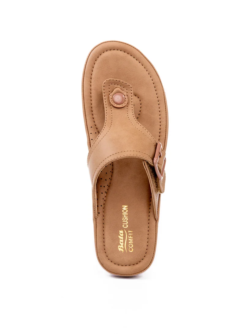 Bata Comfit T-Strap Flat Sandals