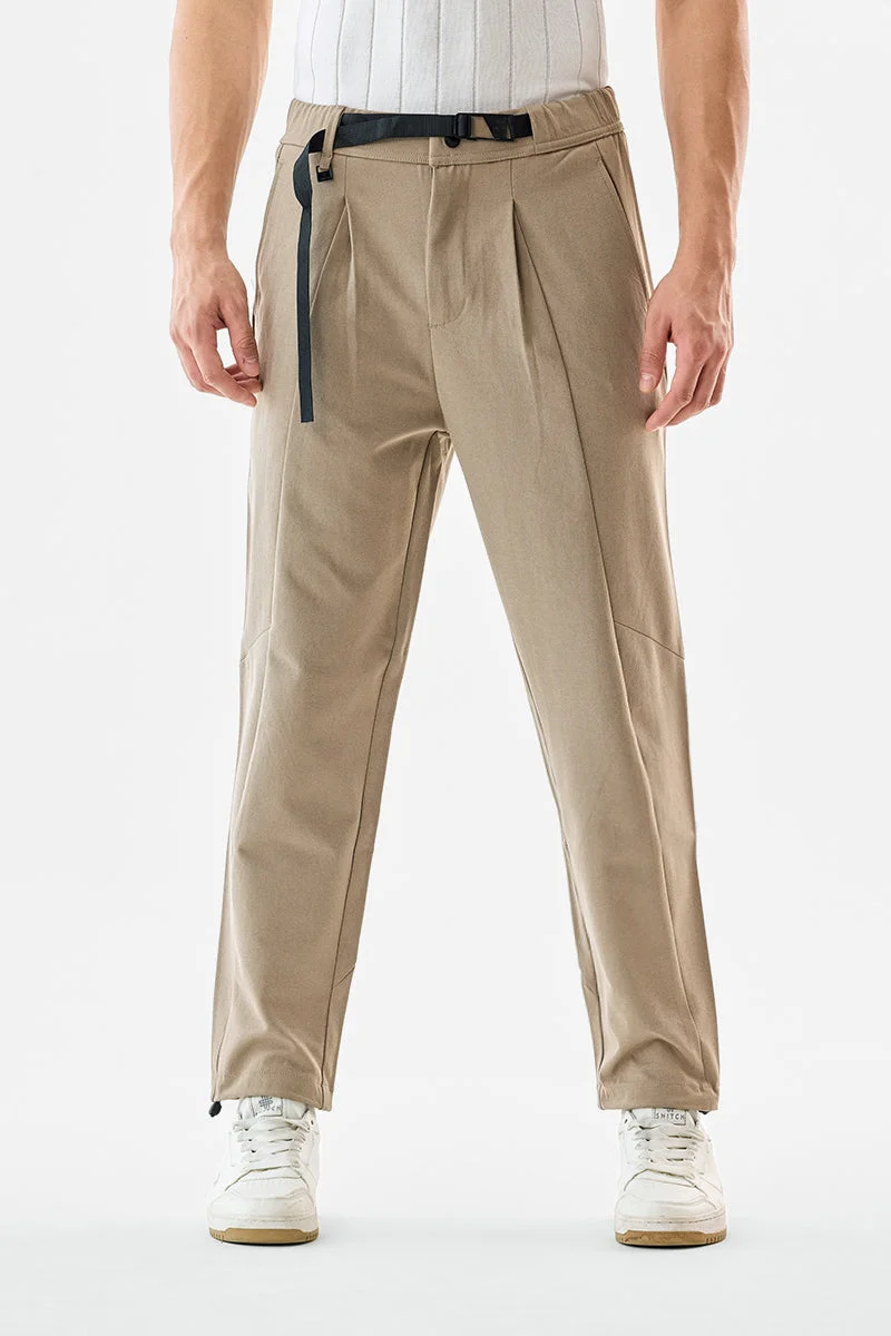 Snitch Beige Beige Baggy Parachute Pants for Men | Best Price UAE
