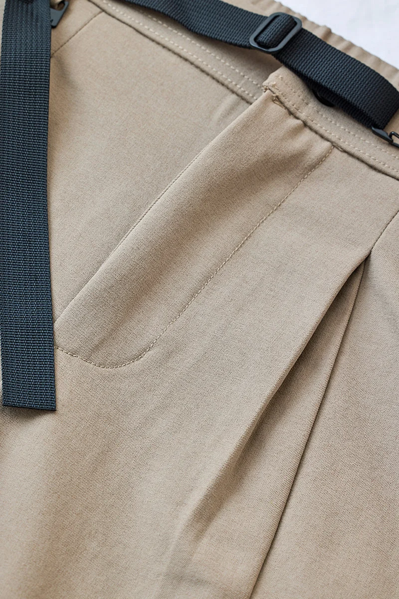 Snitch Beige Beige Baggy Parachute Pants for Men | Best Price UAE