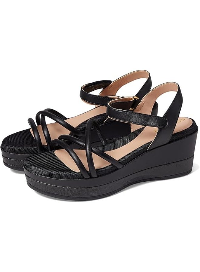 كول هان حذاء Cole Haan Grand Ambition Addison Flatform Wedge من الجلد الأسود مقاس 8.5 B (M) - Image 1