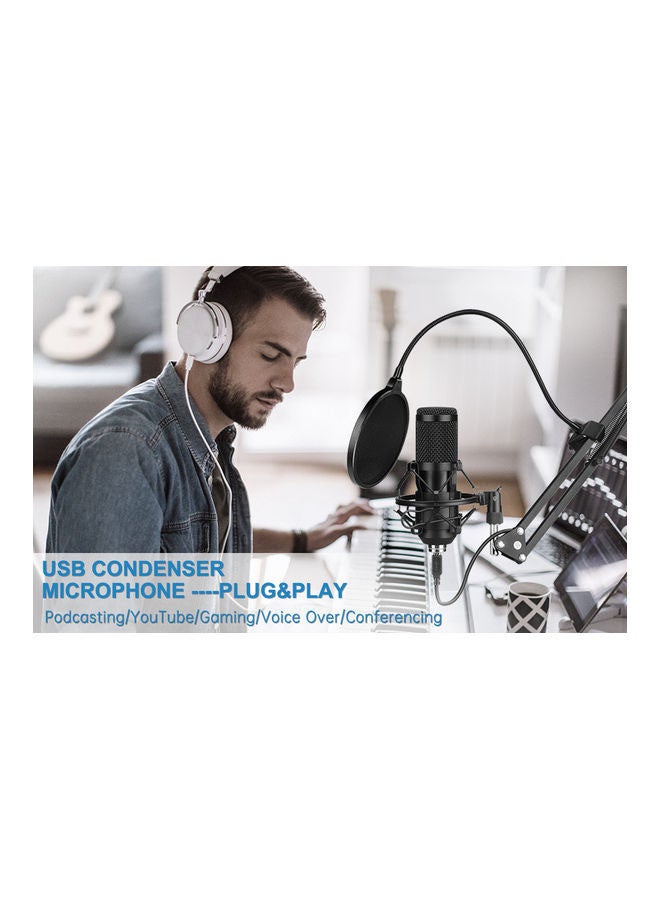 DUSALA USB Condenser Microphone Kit with Adjustable Stand Black - Image 5