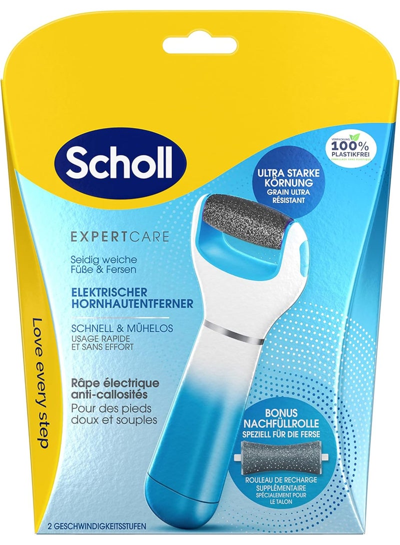 Scholl Expert Care Callus Removal for Silky Soft Feet, Electric Callus Remover Quick & Effortless (with Sea Minerals Roll for Precise Results, 1 Device Including Roll) 1 Piece (1 Pack)