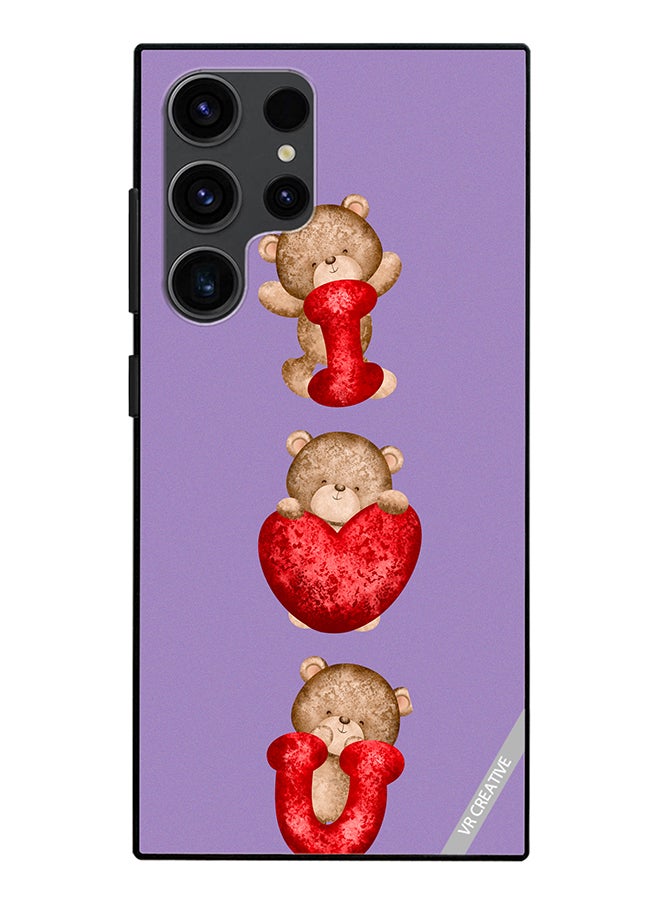 VR CREATIVE Protective Case Cover For Samsung Galaxy S24 Ultra Bear I Love You Design Multicolour - Image 1
