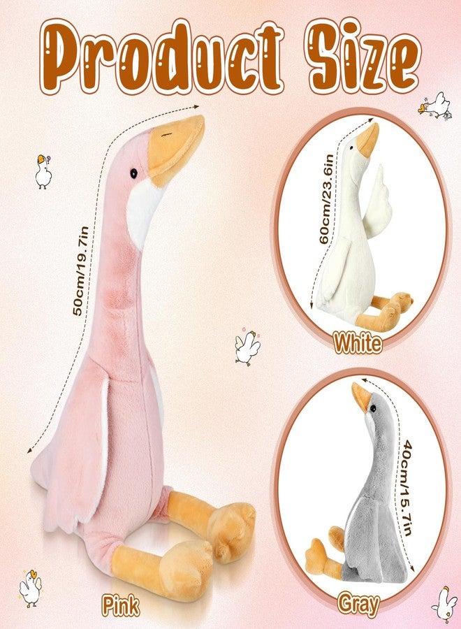 Vinsot 3 Pcs Silly Goose Birthday Decorations Goose Stuffed Animal Swan Stuffed Hugging Duck Pillow Plush for Home Decor, Bedroom, Sofa, Sleepover Party Favors (23. 6''/19. 7''/15. 7'') - Image 2