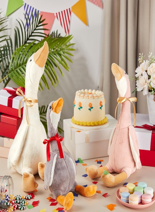 Vinsot 3 Pcs Silly Goose Birthday Decorations Goose Stuffed Animal Swan Stuffed Hugging Duck Pillow Plush for Home Decor, Bedroom, Sofa, Sleepover Party Favors (23. 6''/19. 7''/15. 7'') - Image 5