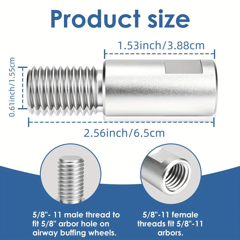 1pc 5 8 11 Angle Grinder Extension Shaft With Plate Handle For Buffing Wheel And Polishing Rod - Image 2