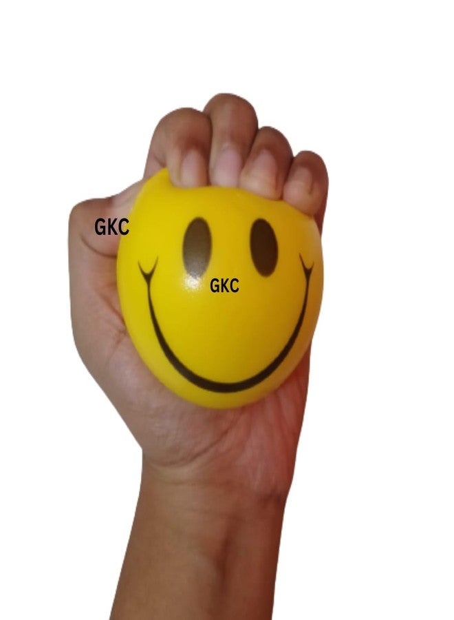 GKC Soft Smiley Face Ball Sponge Ball for Kids,Girls,Boys, Adults | Soft Ball Yellow (3 inch,Pack of 3) - Image 2