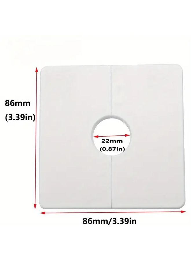 10pcs White ABS Plastic Wall Split Flange 22mm Square Water Pipe Cover Escutcheon Plates - Image 2