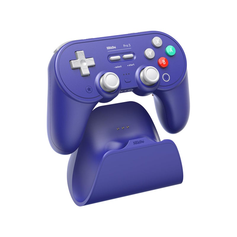 8Bitdo Pro 3 Bluetooth Controller with Swappable ABXY Buttons TMR Joysticks Hall Effect Triggers Pro Back Buttons Charging Dock for SwitchSwitch 2 Windows Apple SteamOS Android Purple - Image 2