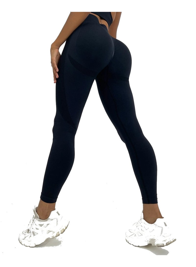 Sweet Cathy Yoga Pants High Waist Leggings Smile Contour Sport Pants Seamless Tummy Control Scrunch Butt Lift Stretchable Tights Waist Compression Fitness Gym - Image 2