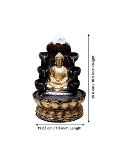 Decor Bazar Decor Bazar Polyresin Table Top Indoor Outdoor Water Fall Fountain with Crystal Ball LED Lights for Home Decor Decoration Gift Gifting Items Buddha  - Image 5
