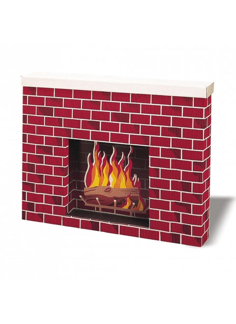 Corobuff Corrugated Fireplace, Tu-Tone Brick, 30"H x 38"W x 7"D, 1 Fireplace