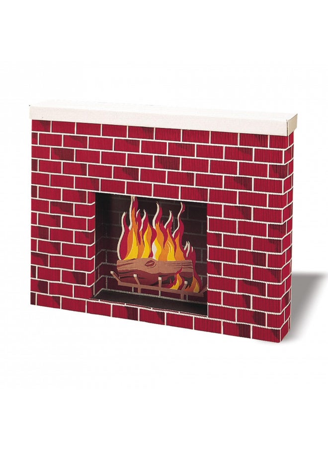 Pacon Corobuff Corrugated Fireplace, Tu-Tone Brick, 30"H x 38"W x 7"D, 1 Fireplace 