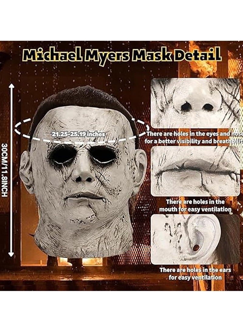 VUCATIN Latex Horror Mask Cosplay Headgear Masquerade Costume Accessories Halloween (B) - Image 3