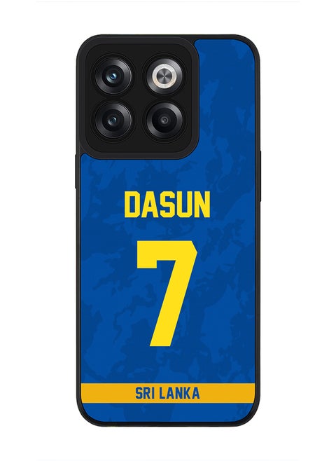 Rugged Black Edge Case for OnePlus 10T, Slim fit Soft Case Flexible Rubber Edges Thin Cover - Player Name - Dasun Shanaka, Jersey Number- 7