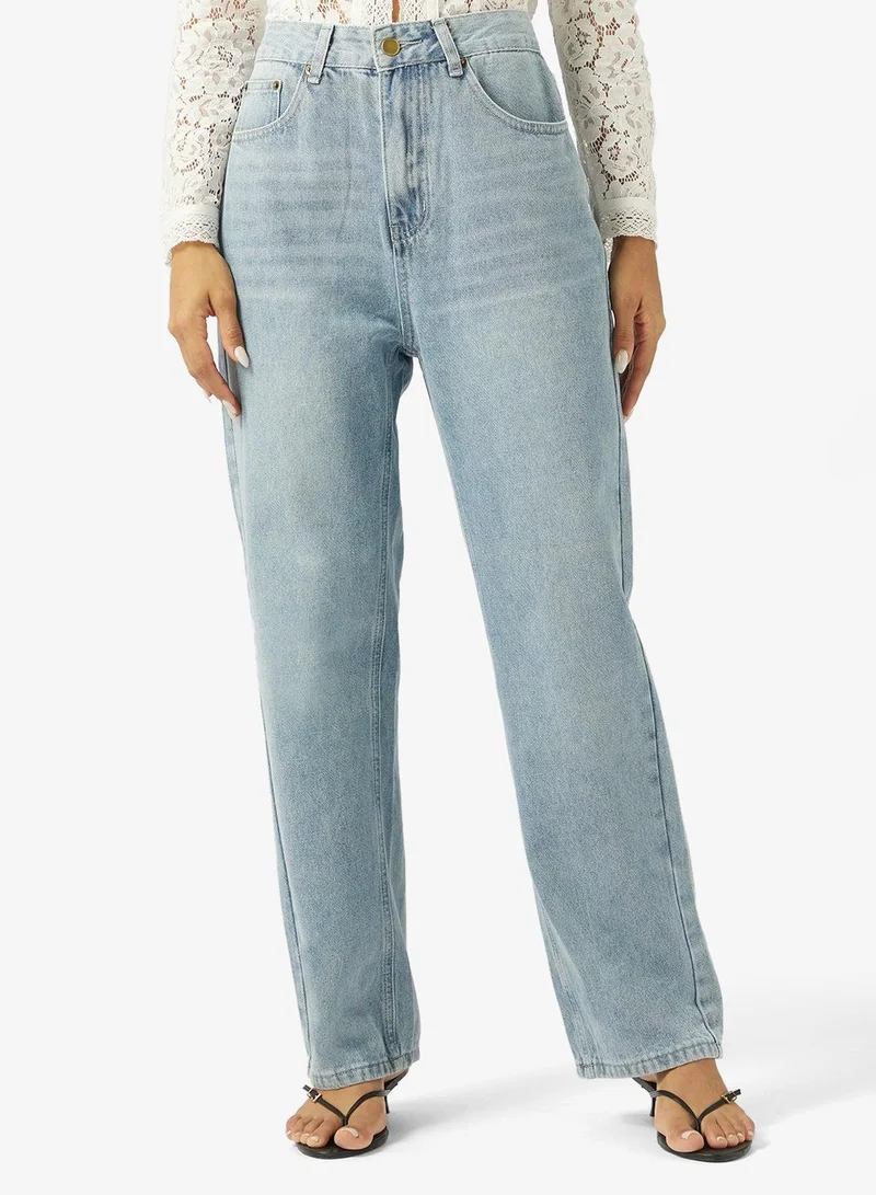 Ginger High Rise Straight Fit Jeans