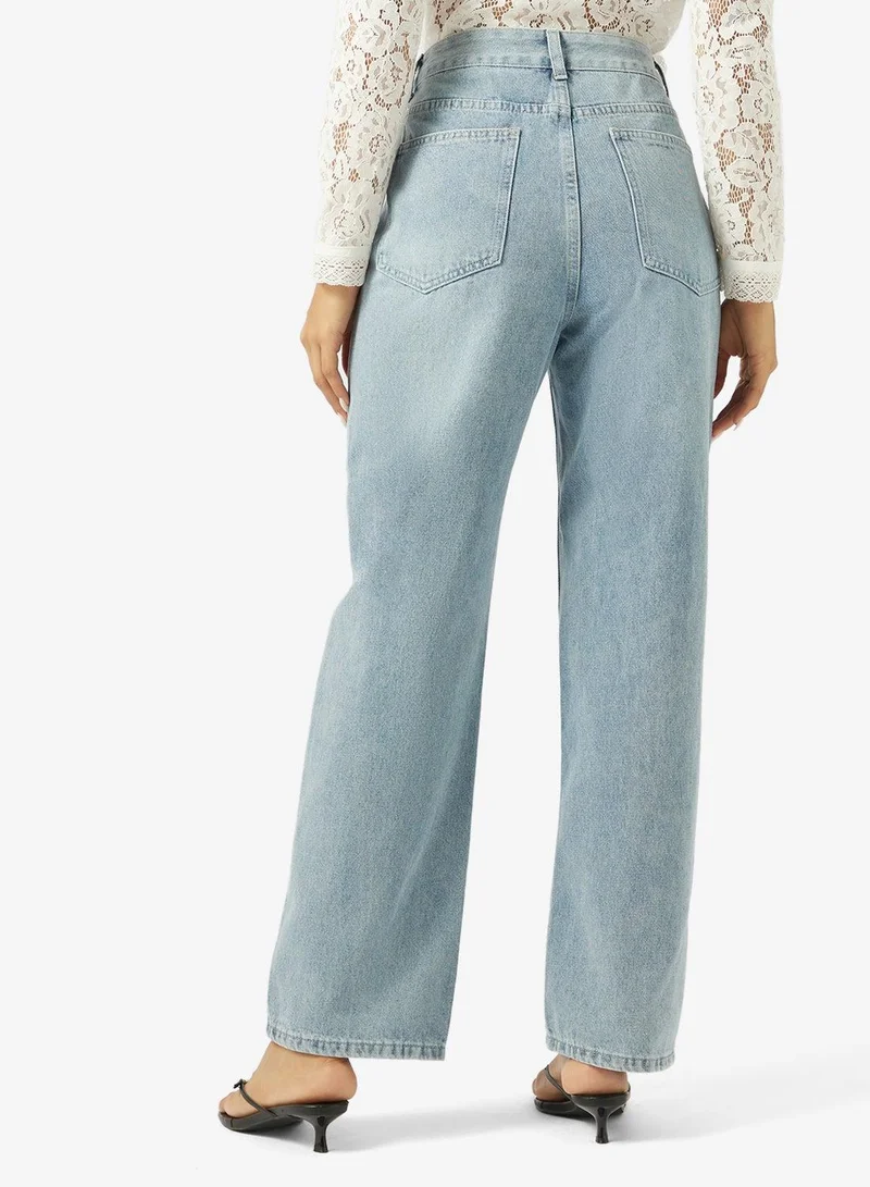 Ginger  High Rise Straight Fit Jeans for Women | Best Price UAE