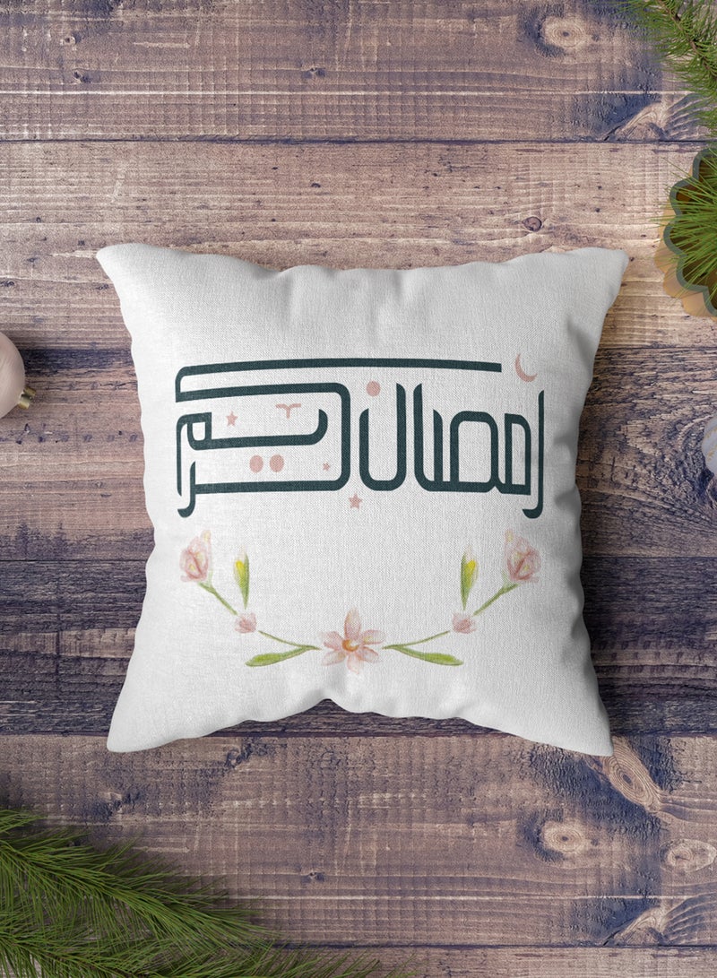 لوحة غطاء وسادة من البوليستر بتصميم رمضان كريم مع نمط ورود - Image 4