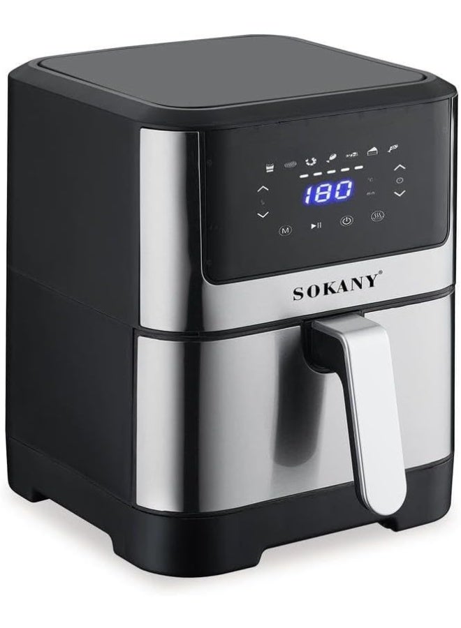 Sokany SK-8040 7 L Digital Air Fryer – 1800W Oil-Free Cooker with Touch Screen, Timer & Adjustable Temp – Black & Silver - Image 1