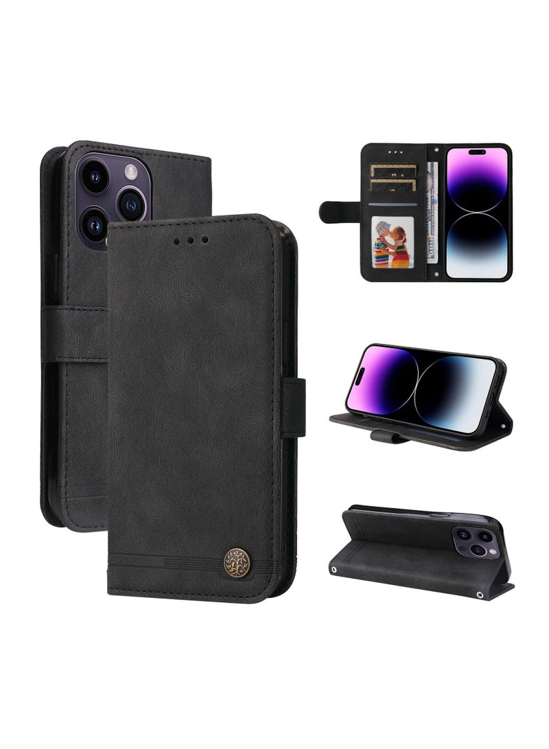 Suteni Flip Cover Leather Hidden Card Slots Phone Case for iPhone - Image 3
