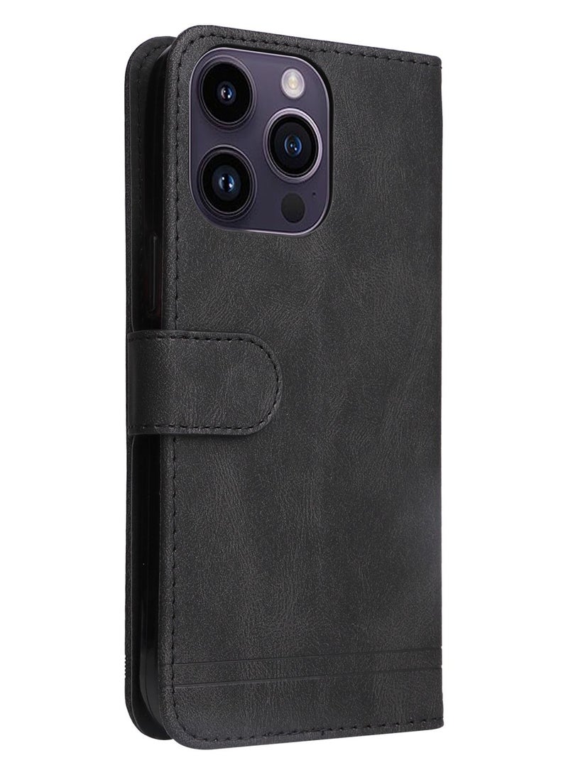 Suteni Flip Cover Leather Hidden Card Slots Phone Case for iPhone - Image 2