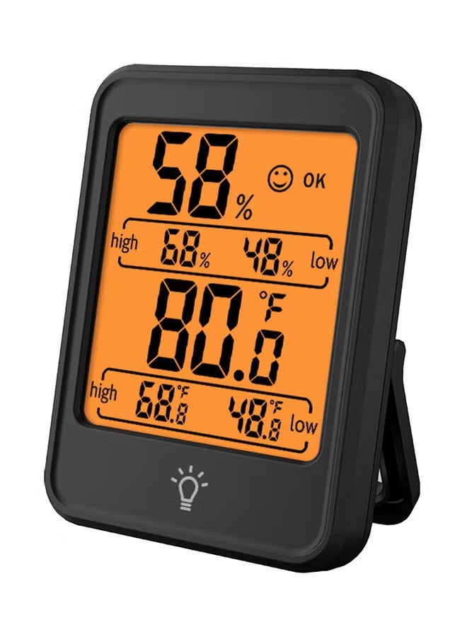 LED Digital Hygrometer Indoor Thermometer Room Thermometer and Hygrometer with Temperature Monitor (Black) - Image 1