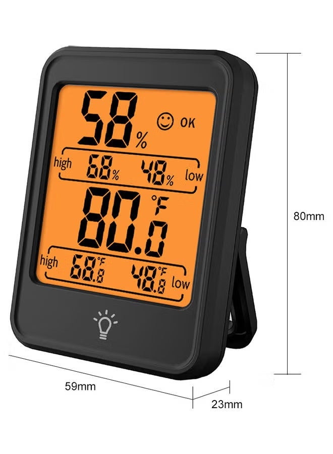 LED Digital Hygrometer Indoor Thermometer Room Thermometer and Hygrometer with Temperature Monitor (Black) - Image 4