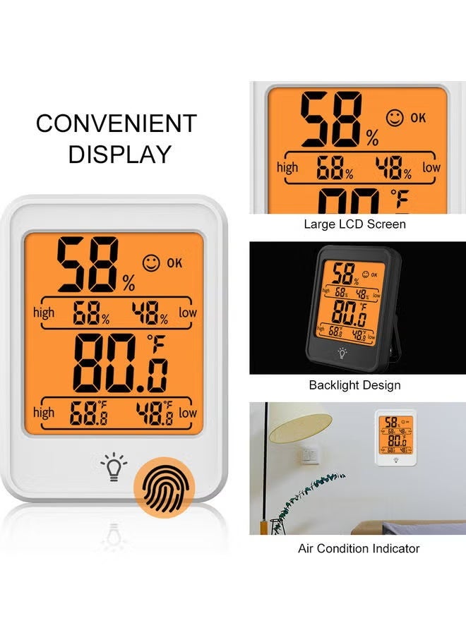 LED Digital Hygrometer Indoor Thermometer Room Thermometer and Hygrometer with Temperature Monitor (Black) - Image 5