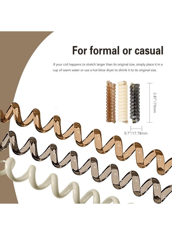 FICTIOUS Telephone Line Hair Tie Spiral Hair Ties No Damage Camellia Braided Hair Ties Floral Hair Elastic Coil Hair Ties Ponytail Holders Telephone Wire Hair Bands Hair Accessories for Women (2 pc, Multi Color) - Image 5