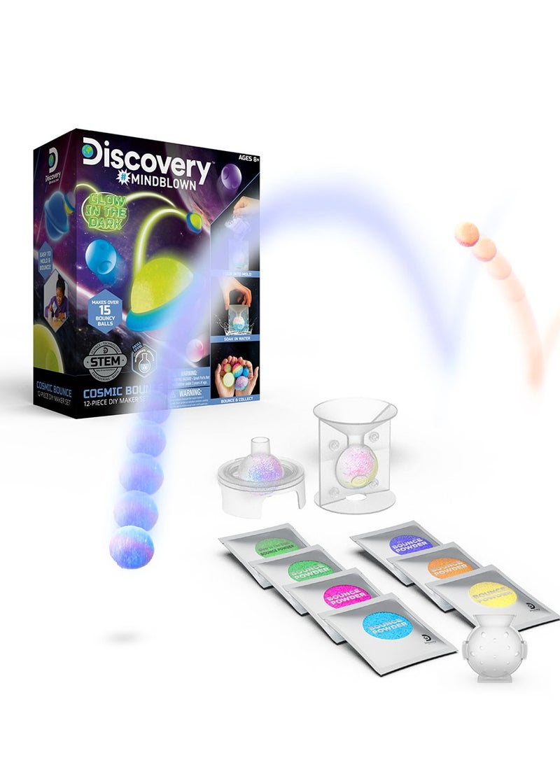 Discovery Mindblown Make Your Own Cosmic Bounce Glow in the Dark 12 PC Experiment Kit, Colourful Planet Models STEM Toys for Kids 8+ Years  - Image 3