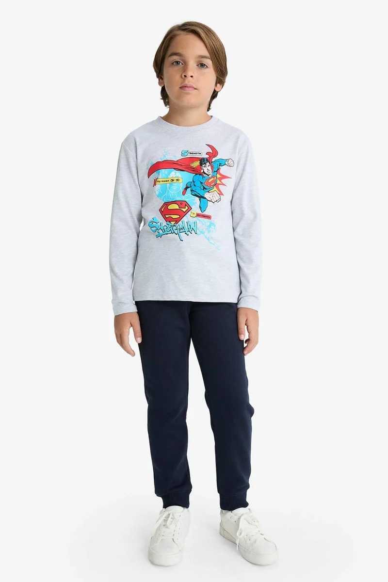 ديفاكتو Boy Superman Crew Neck Long Sleeve T-Shirt