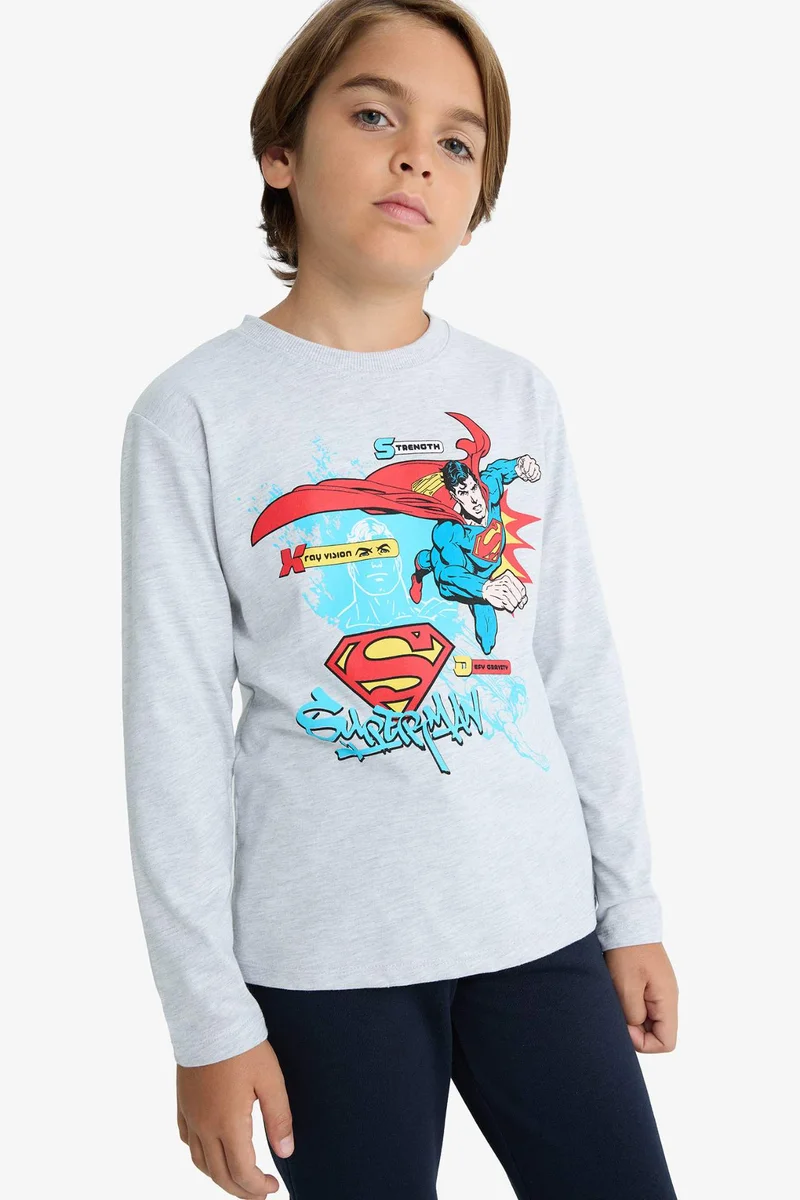 ديفاكتو Boy Superman Crew Neck Long Sleeve T-Shirt