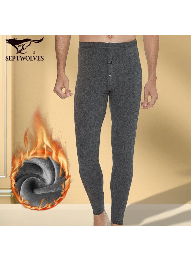 Septwolves Men's Thickened And Warm Fleece-lined Autumn Pants Warm Underwear Winter Cold-proof Cotton Pants - Image 3