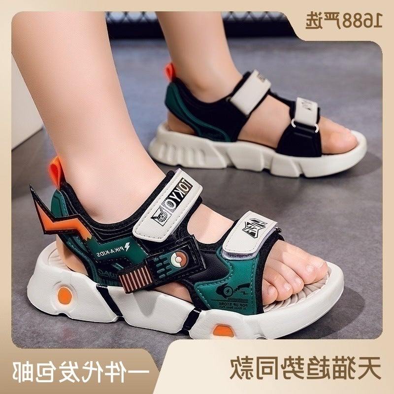 Fujian Big Manufacturers Boys Sandals 2023 New Children'S Summer Sports Sandals Non-Slip Middle And Big Children Boys Students - Image 2
