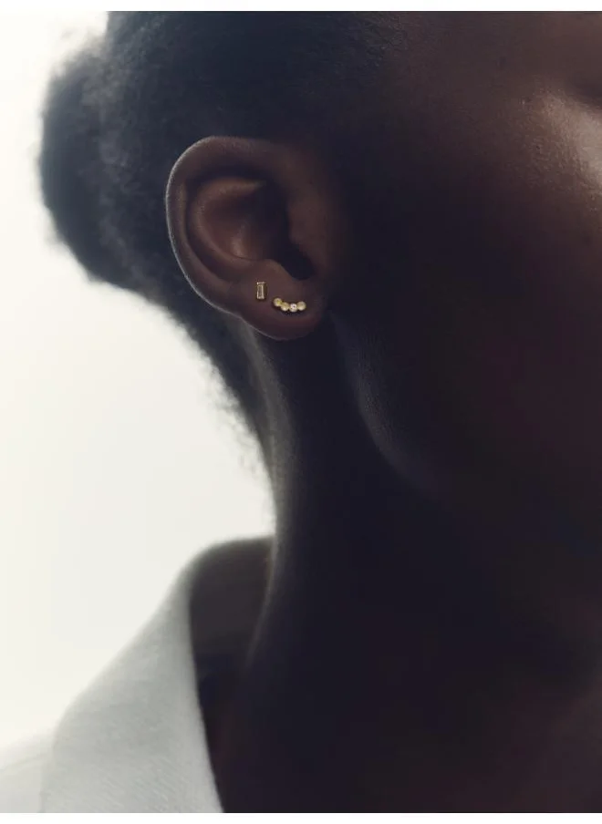 ريس Mina: Micro Baguette & Curved Crystal Stud Earrings Set