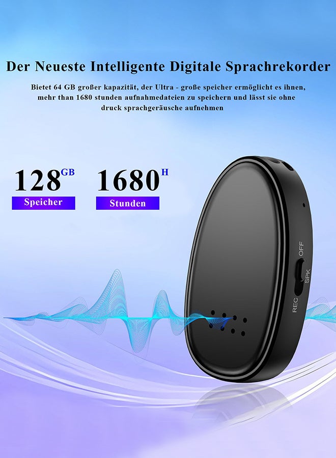 128G Magnetic Voice Activated Recorder,1680 Hours Recording Capacity,Digital Audio Recorder, Small Recording Devices  - Image 2