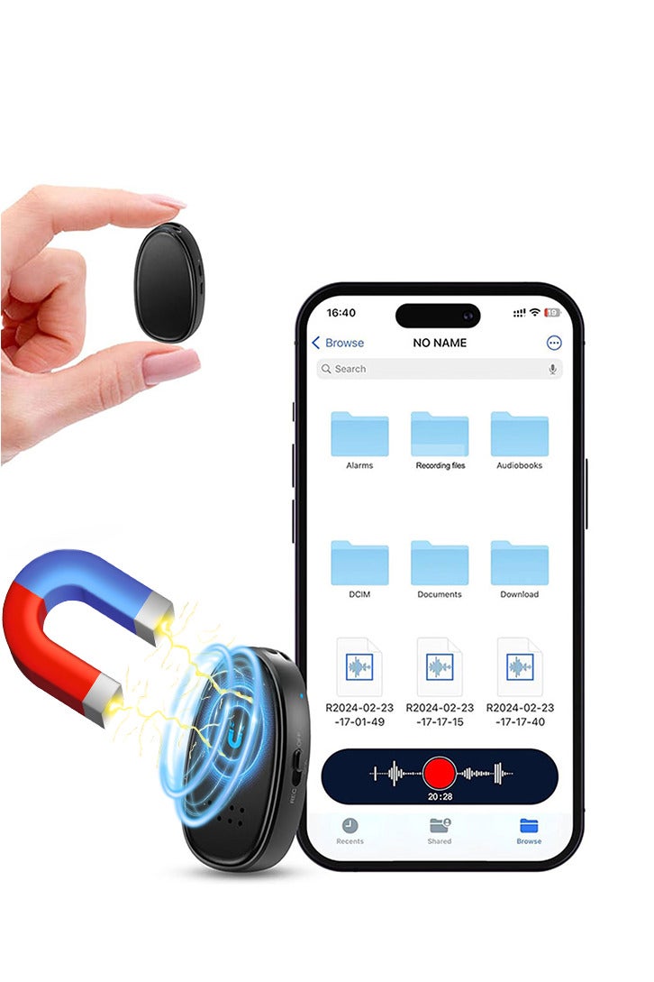 128G Magnetic Voice Activated Recorder,1680 Hours Recording Capacity,Digital Audio Recorder, Small Recording Devices  - Image 1