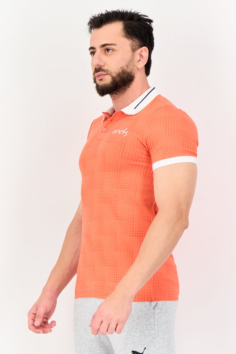 Puma x One8 Men Slim Fit Short Sleeves Outdoor Polo Shirt, Orange - Image 2