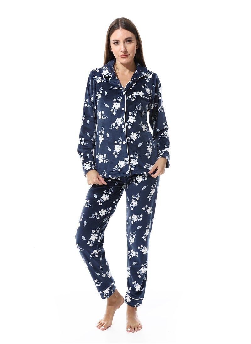 leaves Women's long-sleeved button-up pajamas - pzsku/Z26C35EA3ECC768A3AF8CZ/45/_/1729862107/a2d09cbb-016c-436f-9926-a3f7b76a55e9